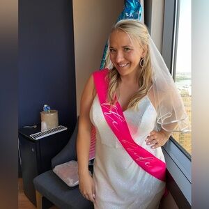 Iridescent White Sequined Dress✨